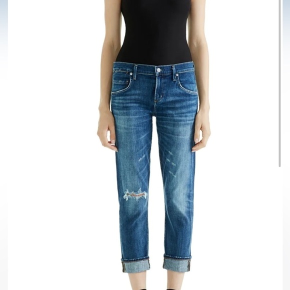AGOLDE Isabel Slim Boyfriend Distressed Jeans Size 26 - Picture 1 of 10